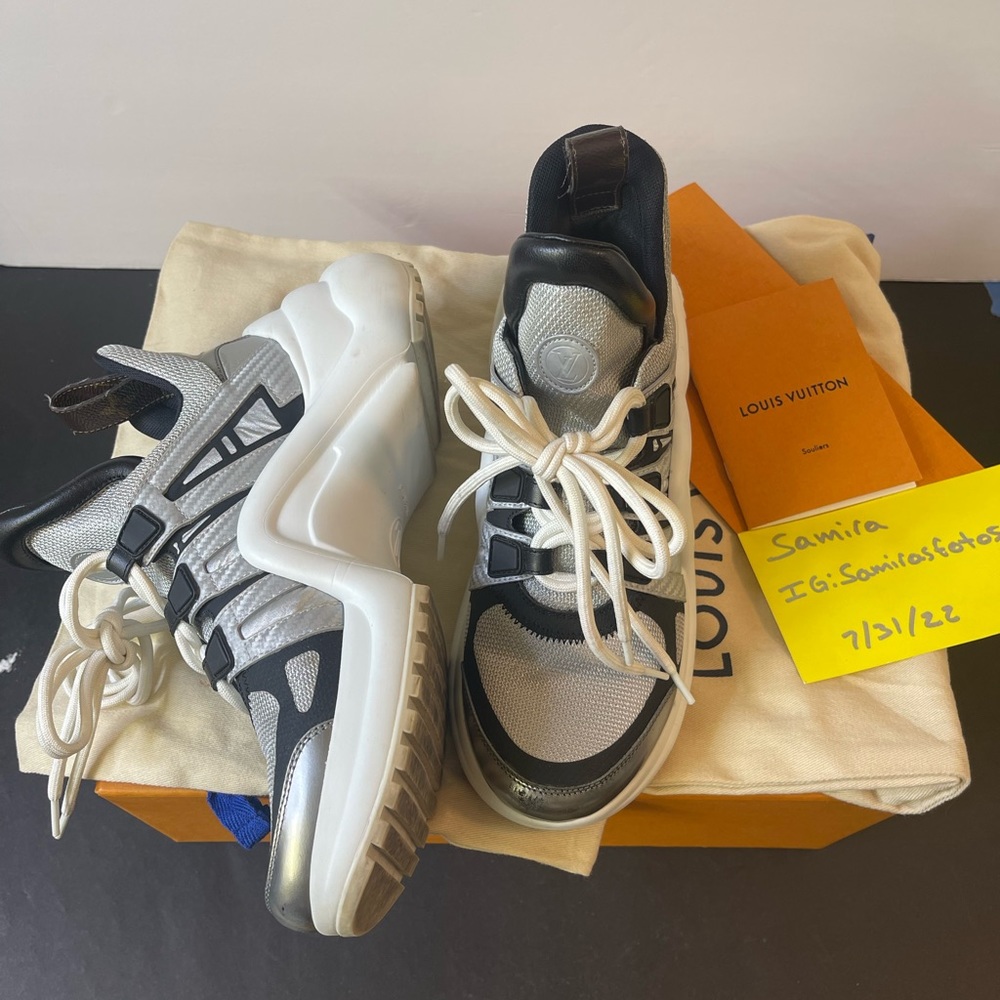 Louis Vuitton Silver and Black Archlight sneakers